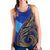 Fiji Women's Racerback Tank - Flag's Color With Gold Polynesian Pattern - LT20 Black - Polynesian Pride