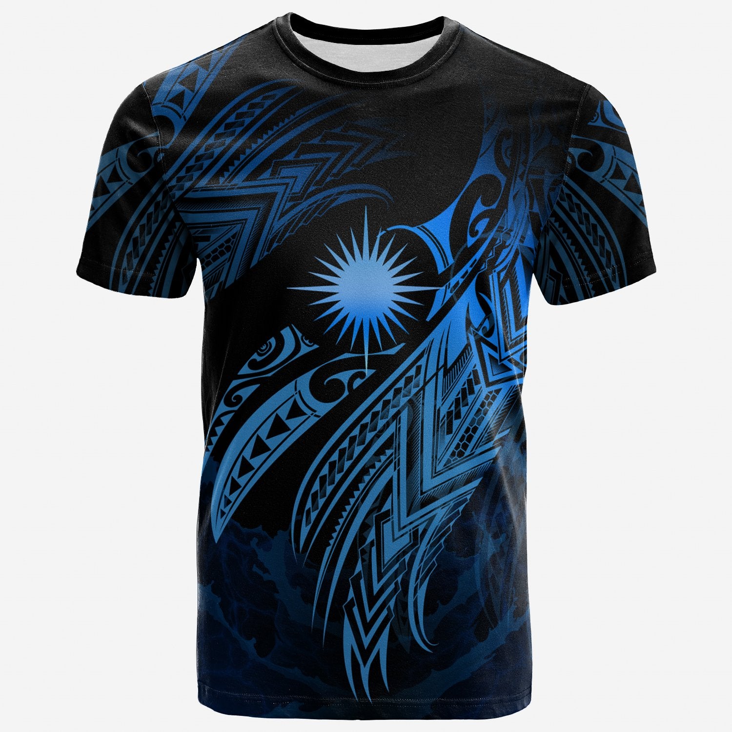 Marshall Islands Polynesian T Shirt Marshall Islands Legend Blue Version Unisex Blue - Polynesian Pride