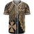 Wallis and Futuna Polynesian Baseball Shirt - Tribal Wave Tattoo Gold Unisex Gold - Polynesian Pride