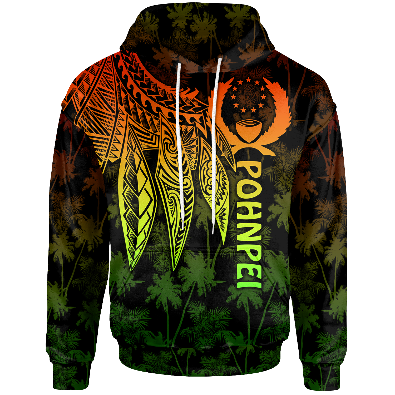 Pohnpei Hoodie Polynesian Wings (Reggae) Unisex Reggae - Polynesian Pride