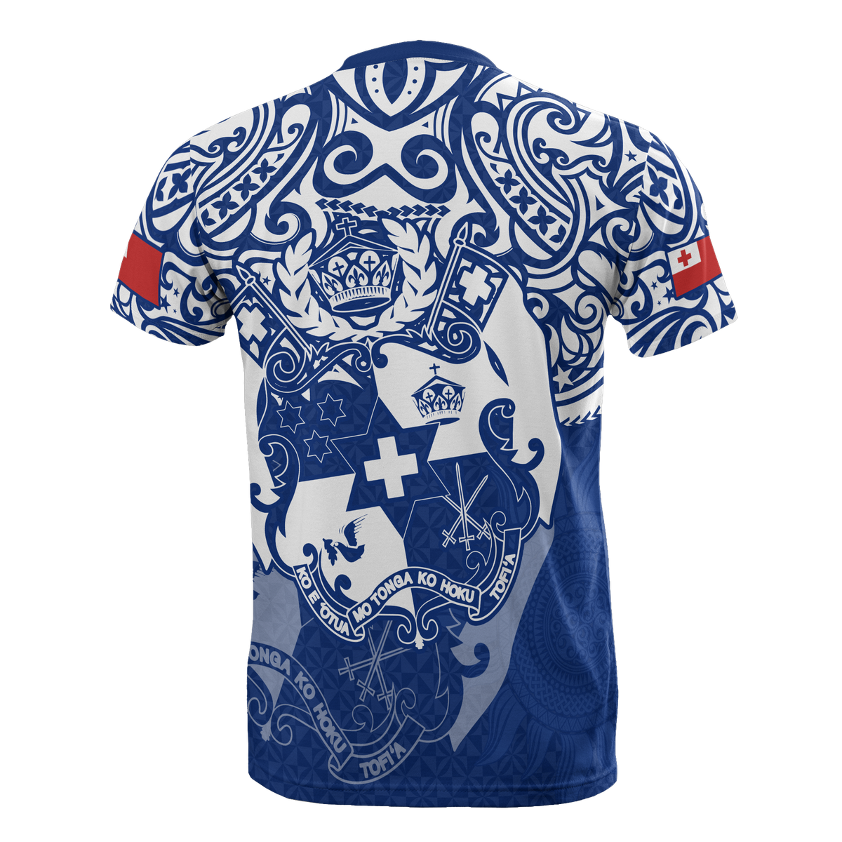 Tonga Pride T Shirt Tonga Flag Coat of Arms Polynesian Tattoo (Bright Blue) - Polynesian Pride