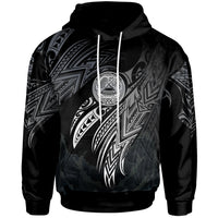 American Samoa Polynesian Hoodie Legend White Version Black - Polynesian Pride