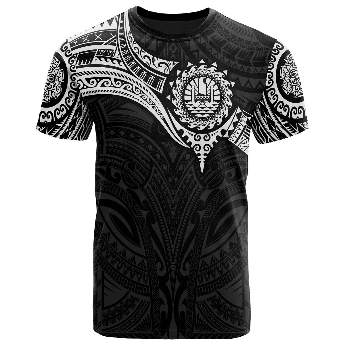 Tahiti Polynesian T Shirt Full Color Heart Shield - Polynesian Pride