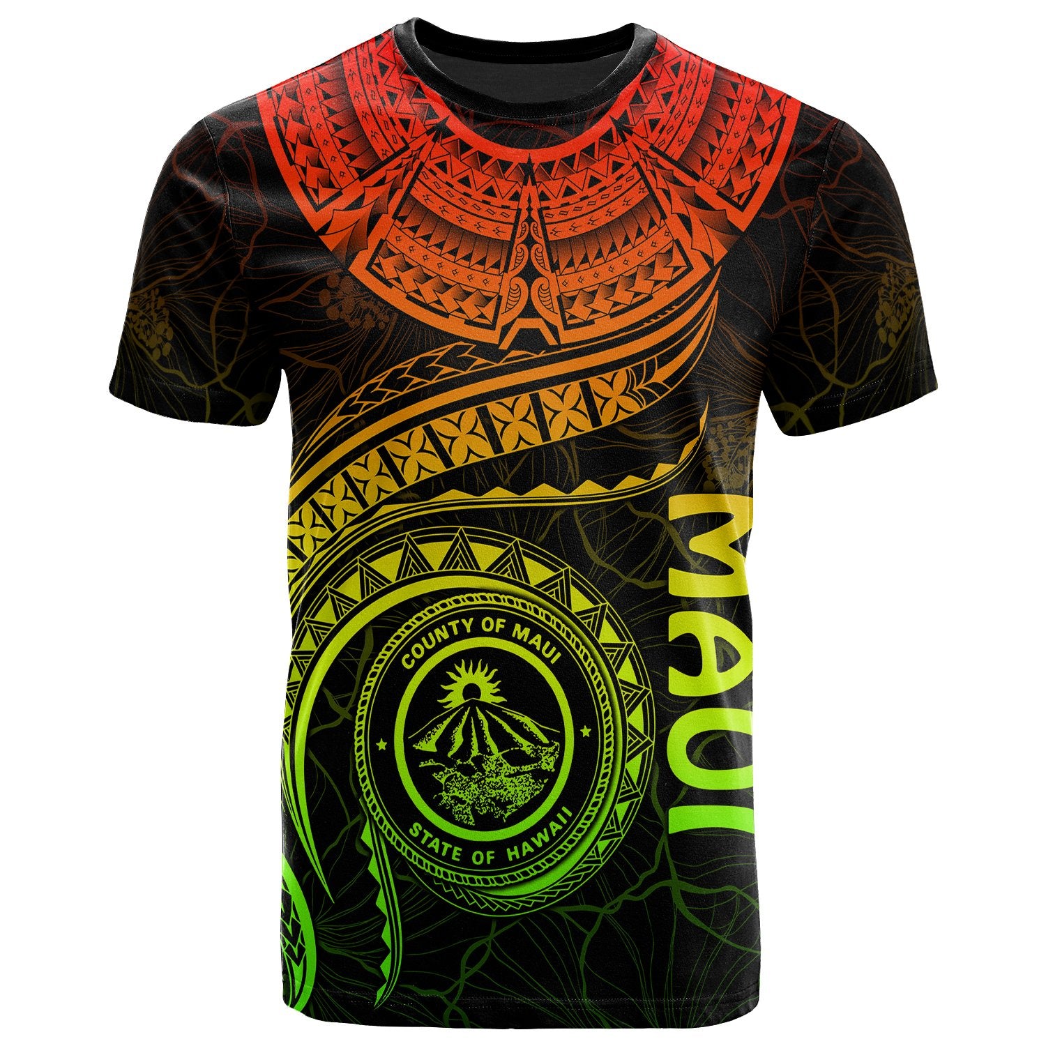 Polynesian Hawaii T Shirt Maui Polynesian Waves (Reggage) Unisex Art - Polynesian Pride