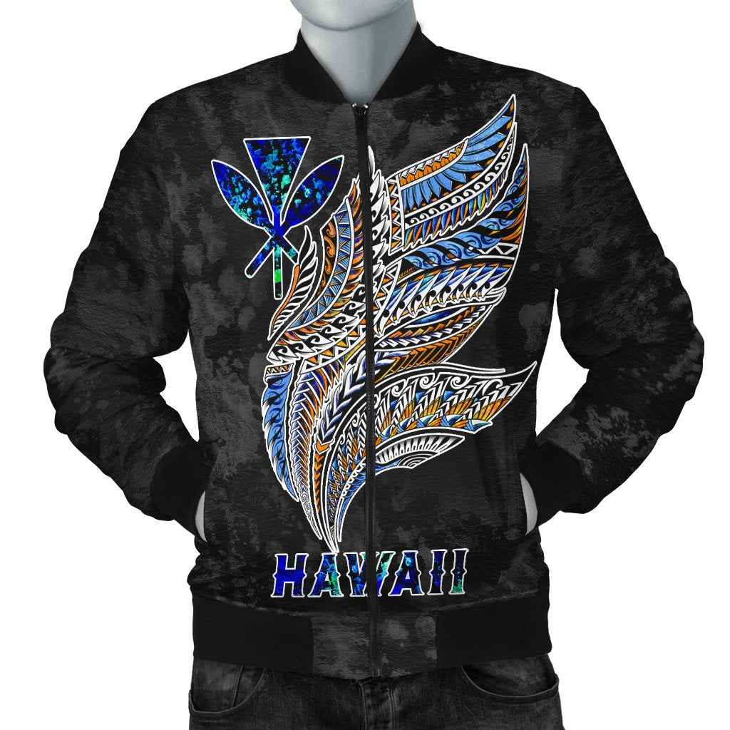 Polynesian Hawaii Men's Bomber Jacket - Polynesian Wings Black - Polynesian Pride