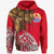 French Polynesia Zip up Hoodie Guahan Palm Tree Polynesian Pattern Red Unisex Red - Polynesian Pride