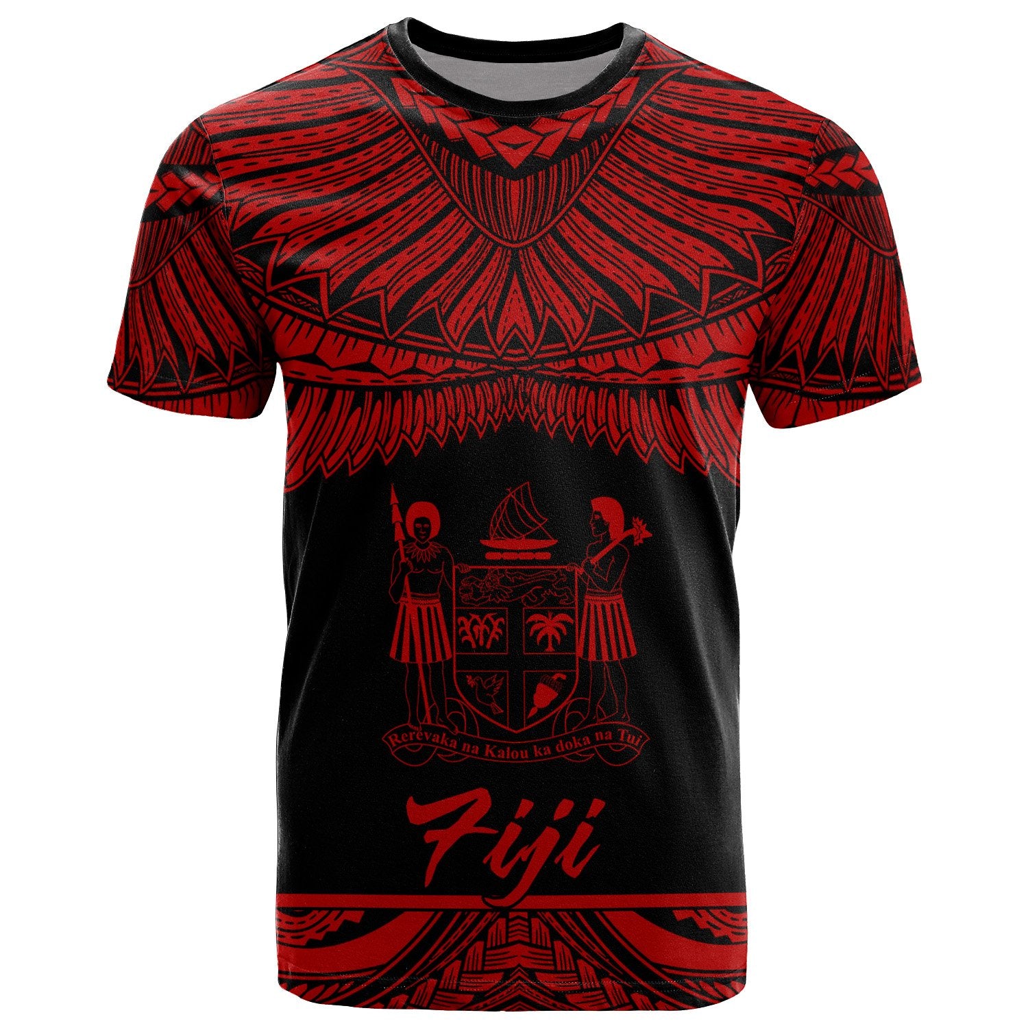 Fiji Polynesian T Shirt Fijian Pride Red Version Unisex Red - Polynesian Pride