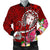 Fiji Men's Bomber Jacket - Turtle Plumeria (Red) - Polynesian Pride