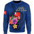 Wallis And Futuna Polynesian Sweater - Floral With Seal Blue Unisex Blue - Polynesian Pride