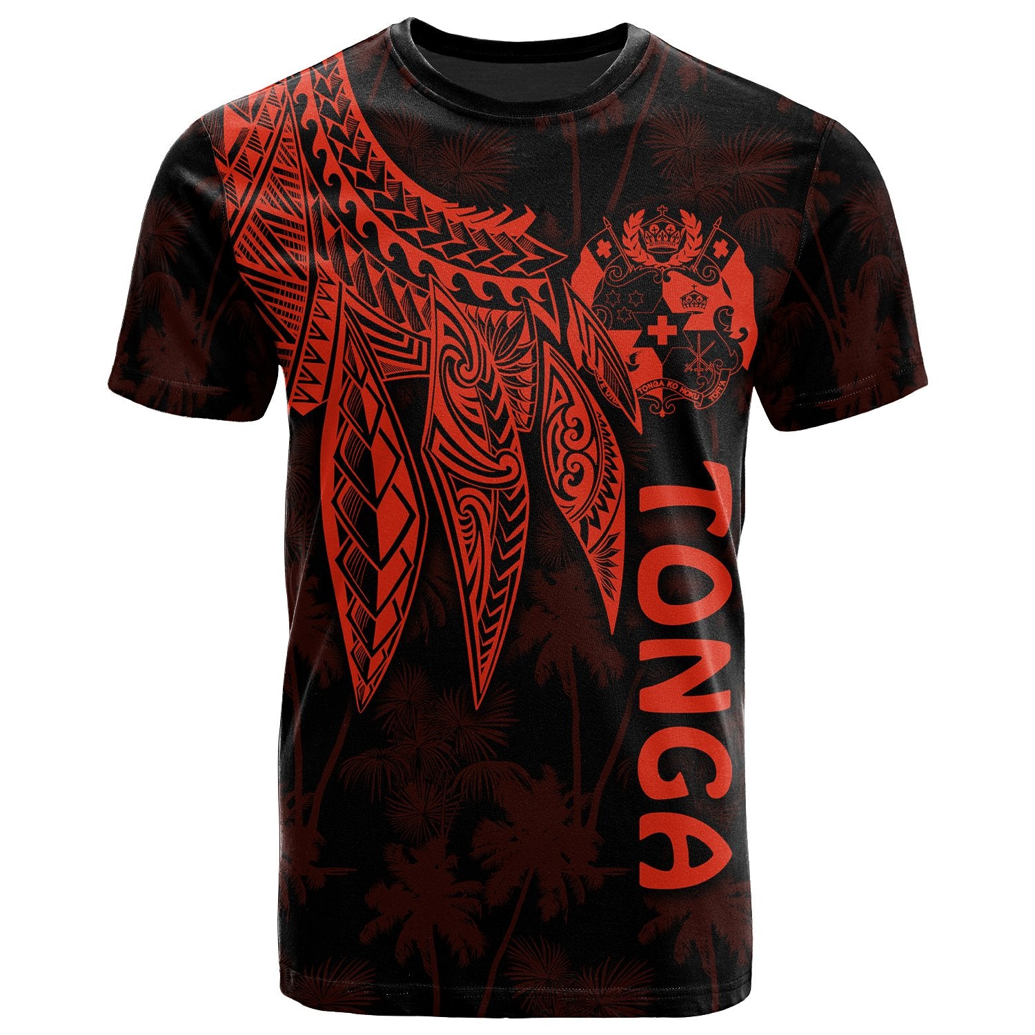 Tonga T Shirt Polynesian Wings (Red) Unisex Red - Polynesian Pride