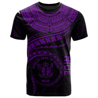 Niue Polynesian T Shirt Niue Waves (Purple) Unisex Purple - Polynesian Pride
