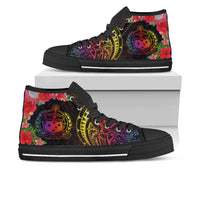 Samoa High Top Shoes - Tropical Hippie Style Unisex Black - Polynesian Pride