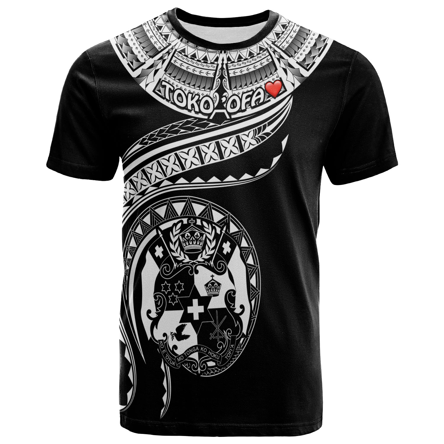 (TOKO ofA) Tonga Polynesian T Shirt Tonga Waves LT13 Unisex Black - Polynesian Pride