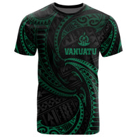 Vanuatu Polynesian All Over T Shirt Green Tribal Wave Unisex Green - Polynesian Pride