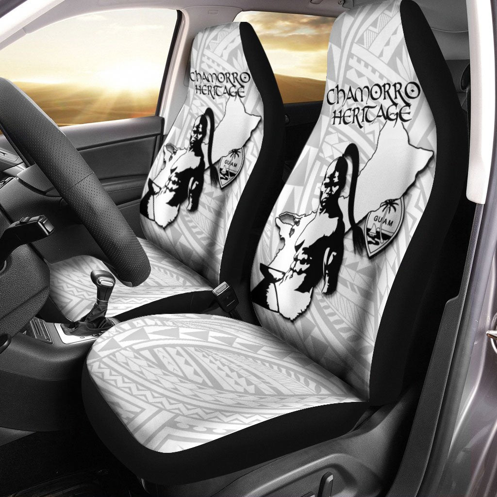 Guam Car Seat Covers - Chamorro Heritage Universal Fit White - Polynesian Pride