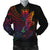 Tuvalu Men's Bomber Jacket - Butterfly Polynesian Style Black - Polynesian Pride