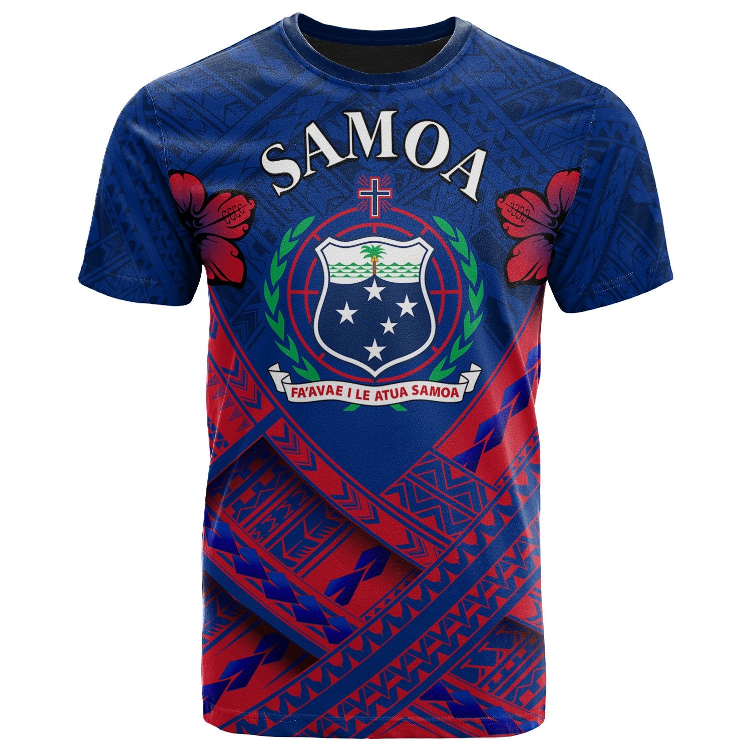 Samoa Polynesian T Shirts Samoa Seal Camisole Hibiscus Style Unisex Blue - Polynesian Pride