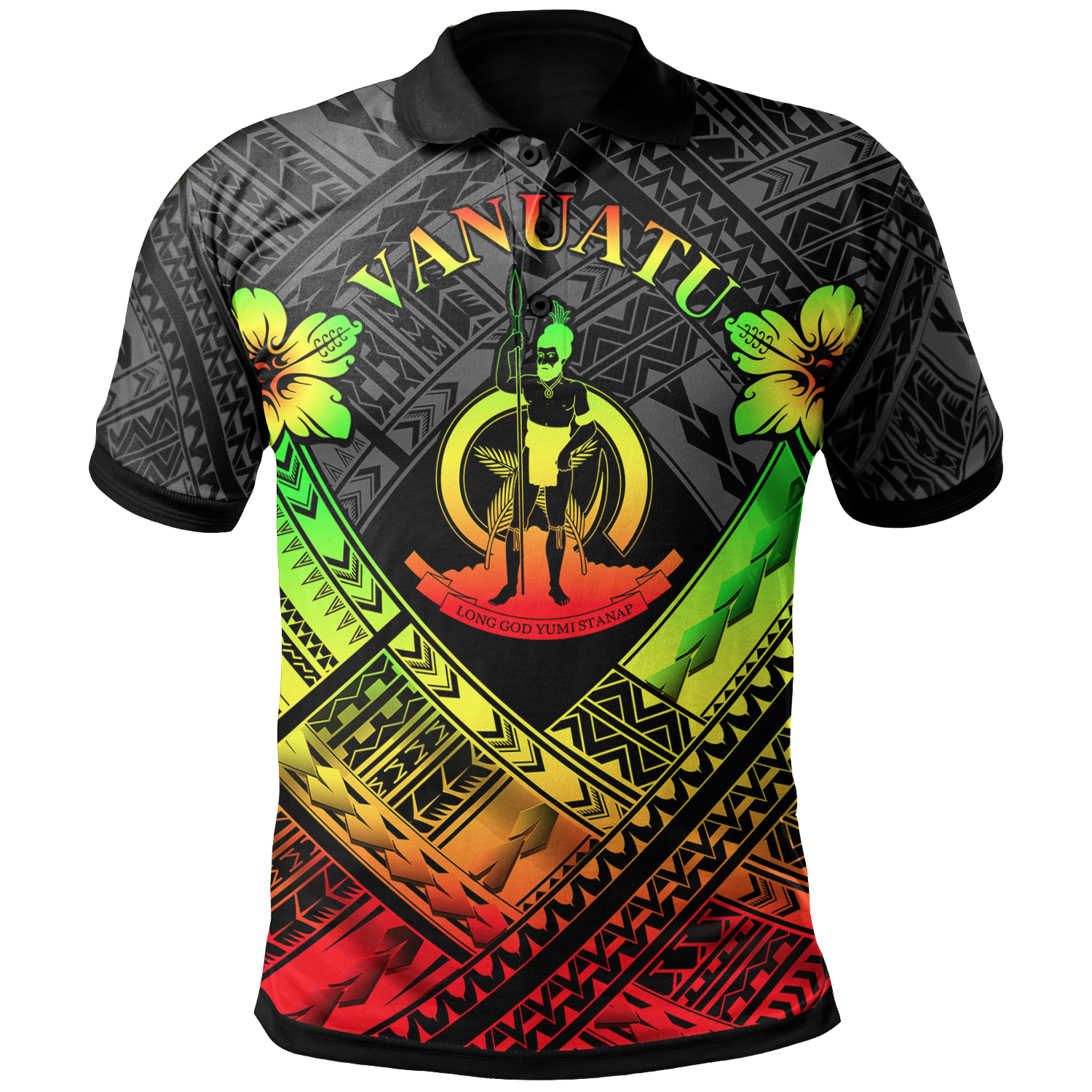 Vanuatu Polynesian Polo Shirt Vanuatu Reggae Seal Camisole Hibiscus Style Unisex Reggae - Polynesian Pride