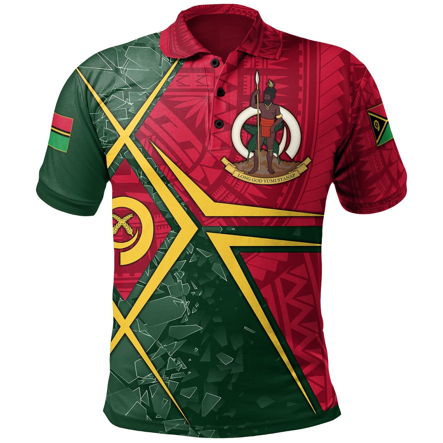 Vanuatu Polo Vanuatu Legend Unisex Red - Polynesian Pride