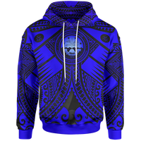 FSM Hoodie Blue Seal with Polynesian Tattoo Unisex Blue - Polynesian Pride
