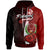 Pohnpei Micronesia Hoodie Coat of Arm With Hibiscus Unisex Red - Polynesian Pride