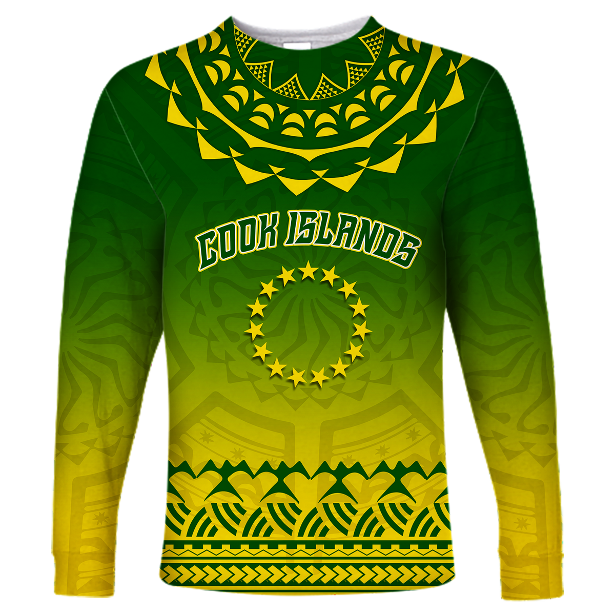 Cook Islands Turtle With Tribal Long Sleeve Shirt - LT12 Unisex Green - Polynesian Pride