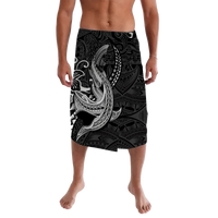 Polynesian Shark Tattoo Hawaii Tribal Lavalava LT12 Lavalava Black - Polynesian Pride LLC