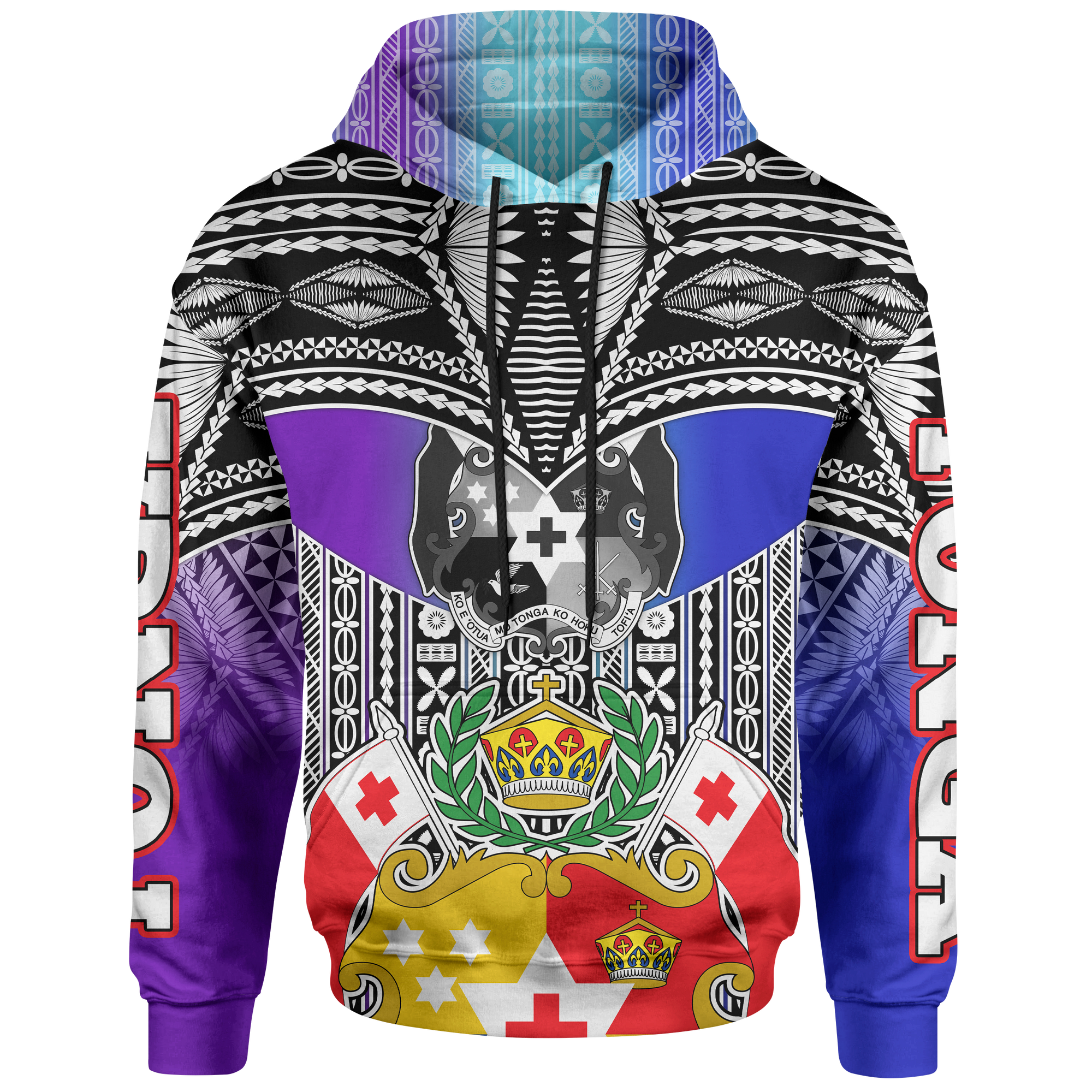 Tonga Polynesian Hoodie Colorful Style Unisex Blue - Polynesian Pride