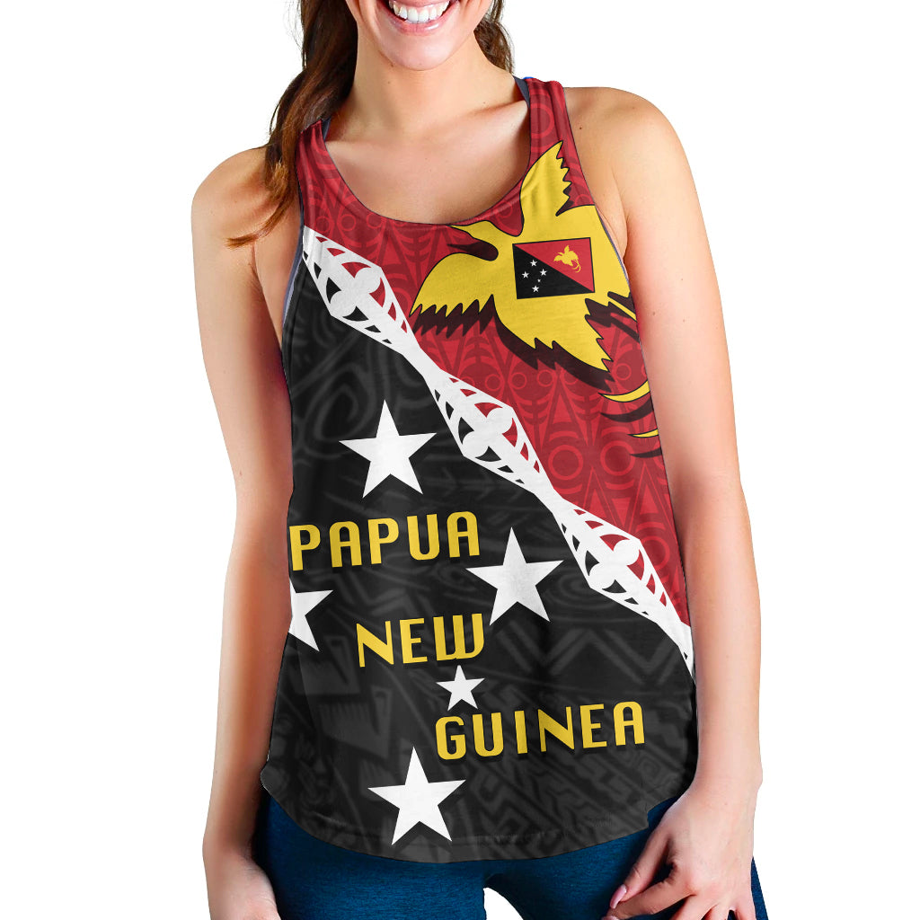 (Custom Personalised) Papua New Guinea Women's Tank - Patterns Of Papua - LT20 Black - Polynesian Pride