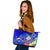 Fiji Large Leather Tote - Turtle Plumeria (Blue) - Polynesian Pride