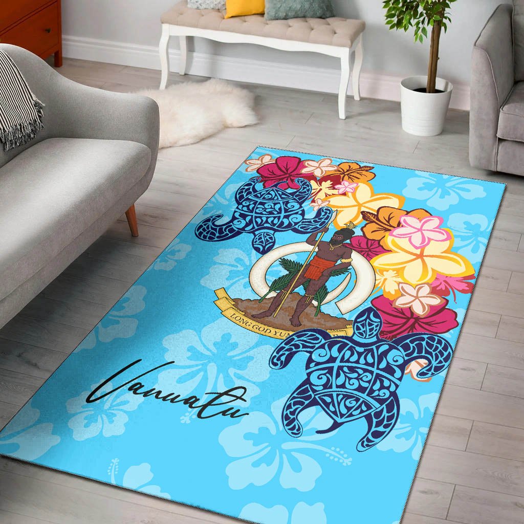 Vanuatu Area Rug - Tropical Style Blue - Polynesian Pride