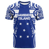 Gambier Islands Tribal Tattoo T Shirt LT12 Unisex Blue - Polynesian Pride