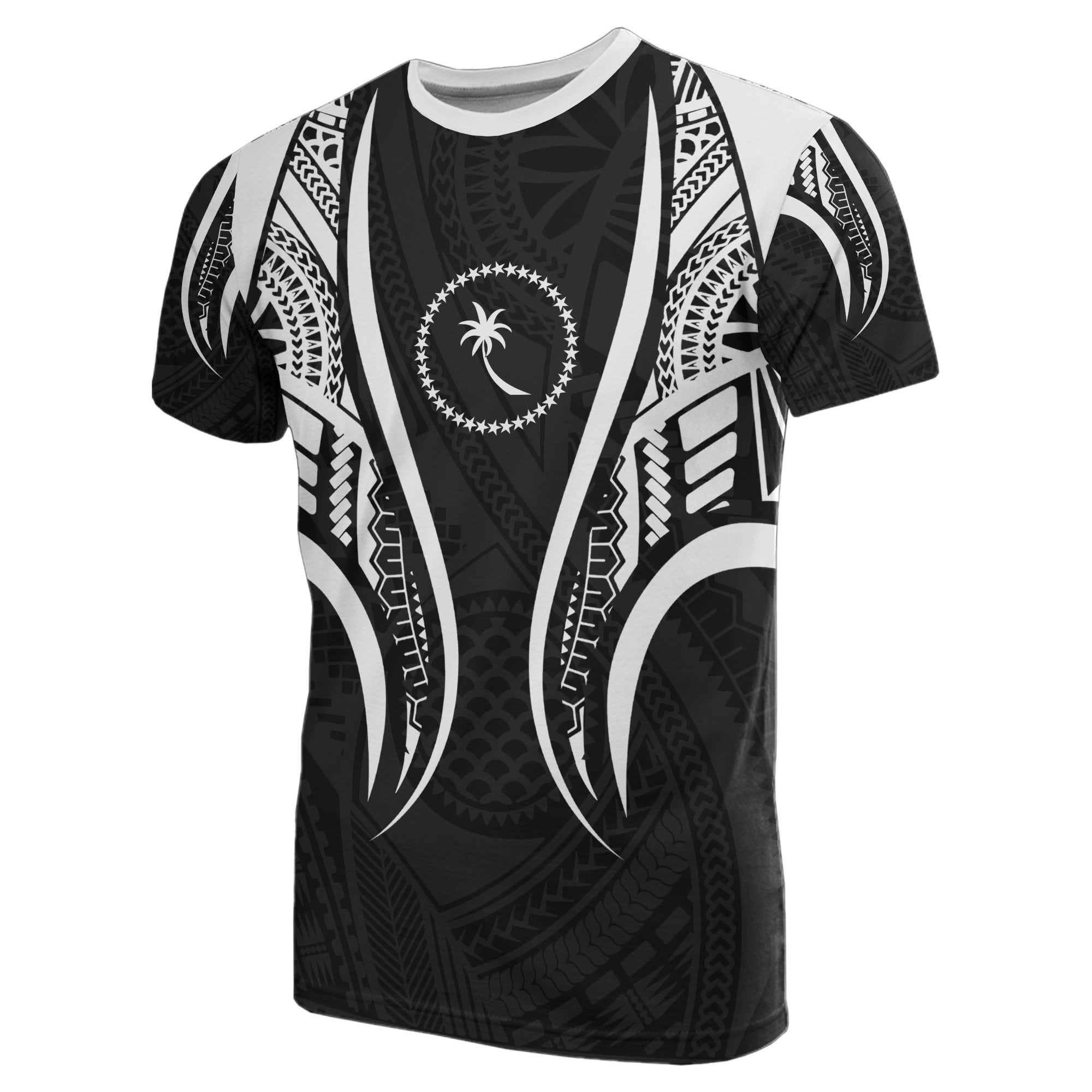 Chuuk T Shirt Chuuk Flag Polynesian Stylized Black Unisex Art - Polynesian Pride