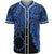 Cook Islands Polynesian Baseball Shirt - Tribal Wave Tattoo Blue Unisex Blue - Polynesian Pride