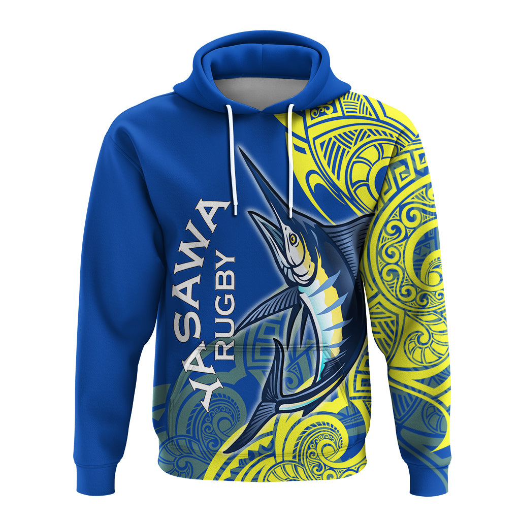Custom Yasawa Rugby Union Fiji Hoodie Tapa Pattern LT12 - Polynesian Pride