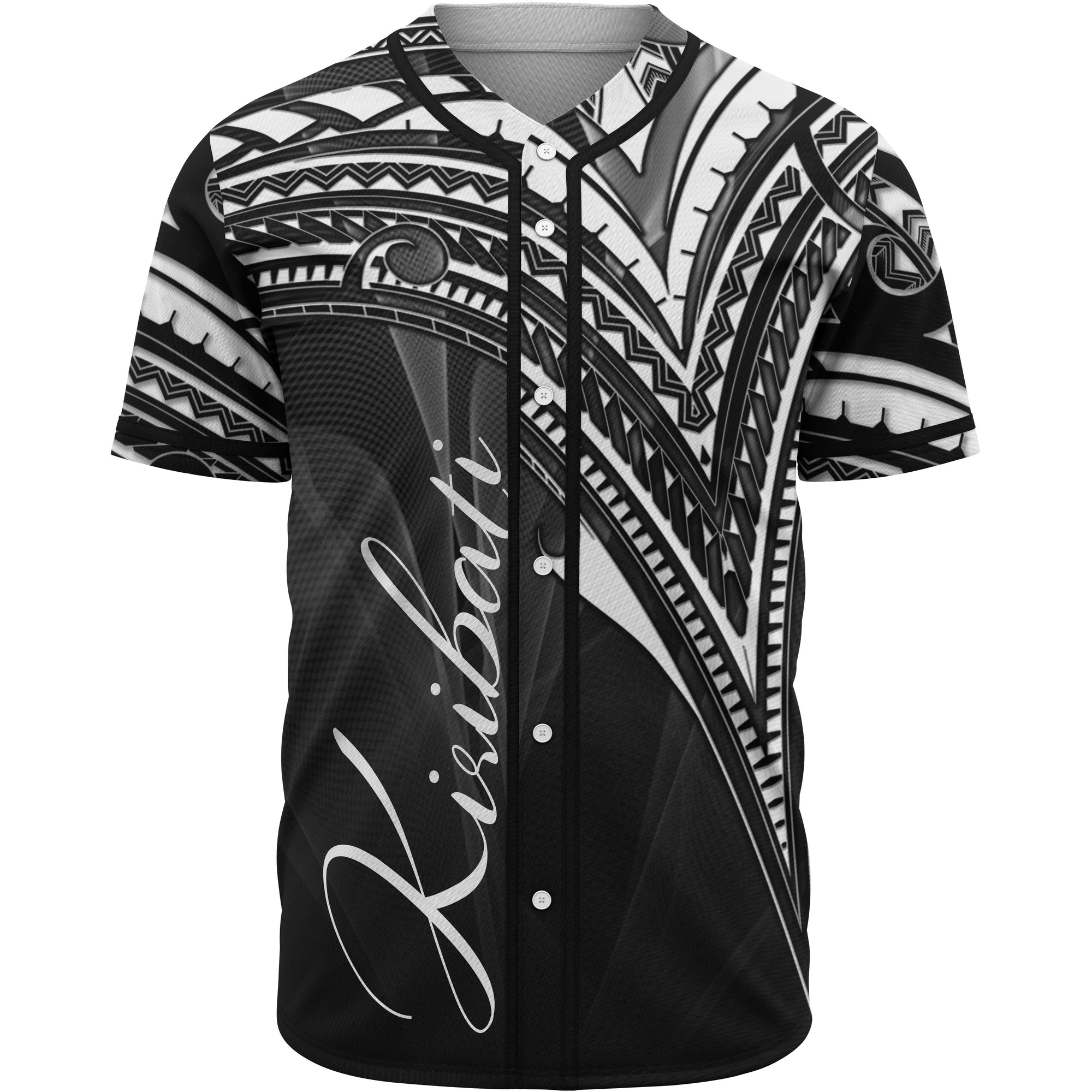 Kiribati Baseball Shirt - White Color Cross Style Unisex Black - Polynesian Pride