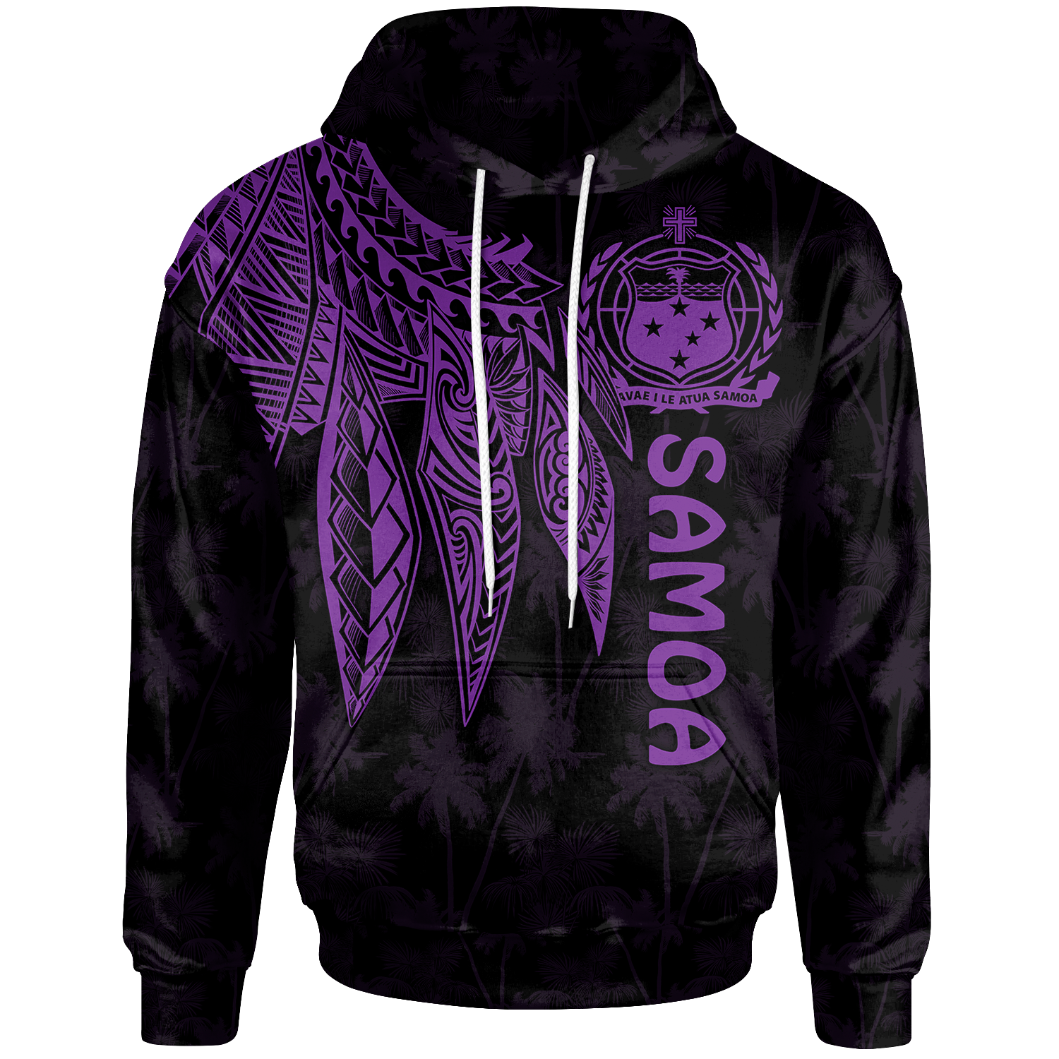 Samoa Hoodie Polynesian Wings (Purple) Unisex Purple - Polynesian Pride