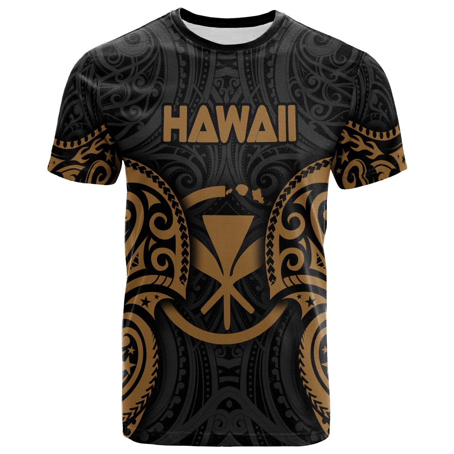 Polynesian Hawaii T shirt Hawaiian Spirit Gold Unisex Gold - Polynesian Pride