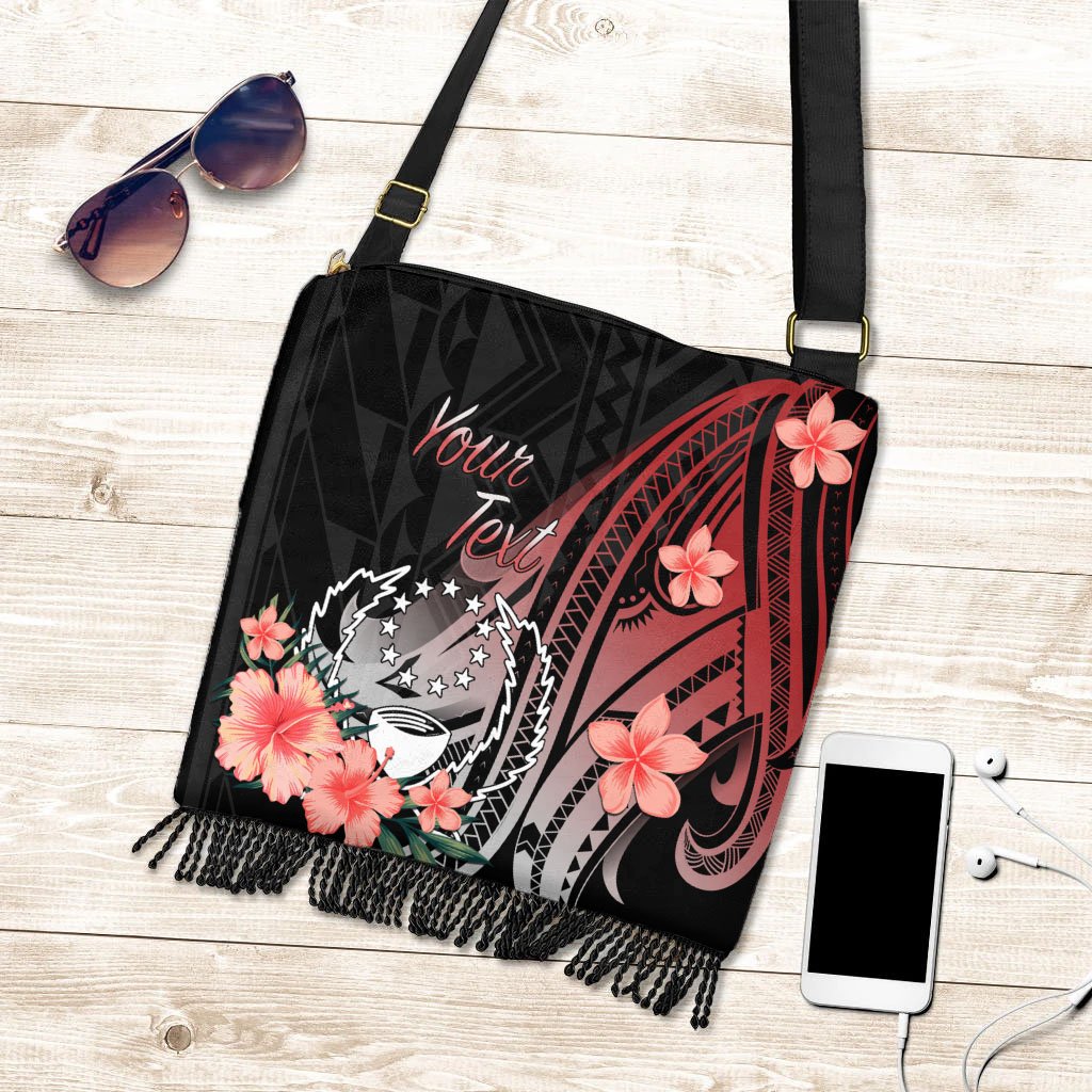 Pohnpei Personalised Custom Boho Handbag - Red Polynesian Hibiscus Pattern Style One Style One Size Red - Polynesian Pride