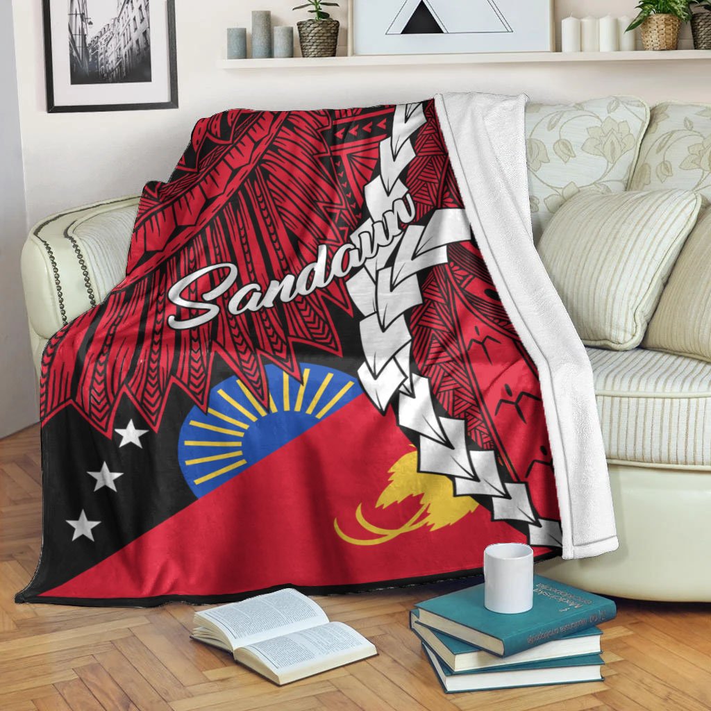 Papua New Guinea Sandaun Province Polynesian Blanket - Tribal Wave Tattoo White - Polynesian Pride