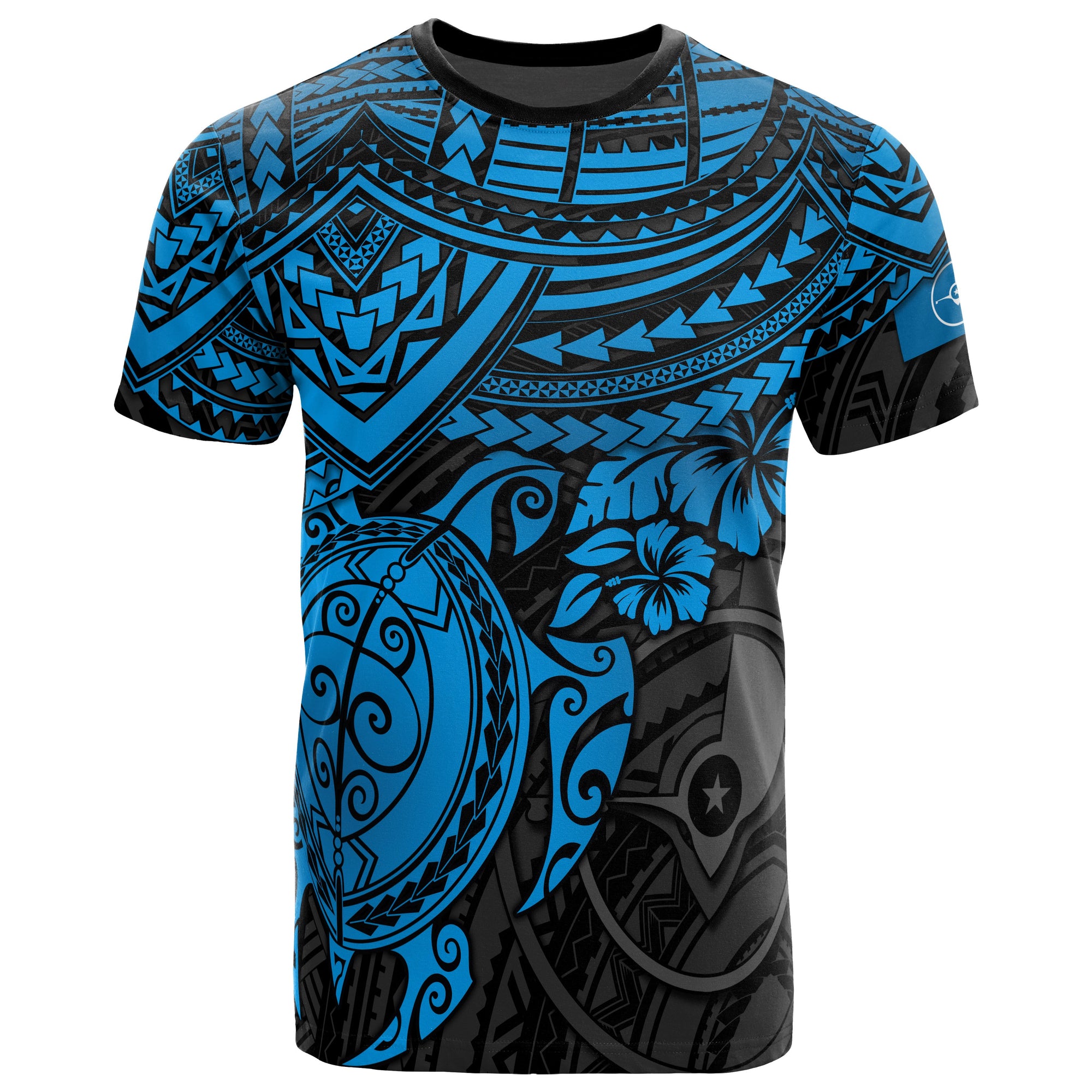 Yap Polynesian T Shirt Blue Turtle Unisex Blue - Polynesian Pride