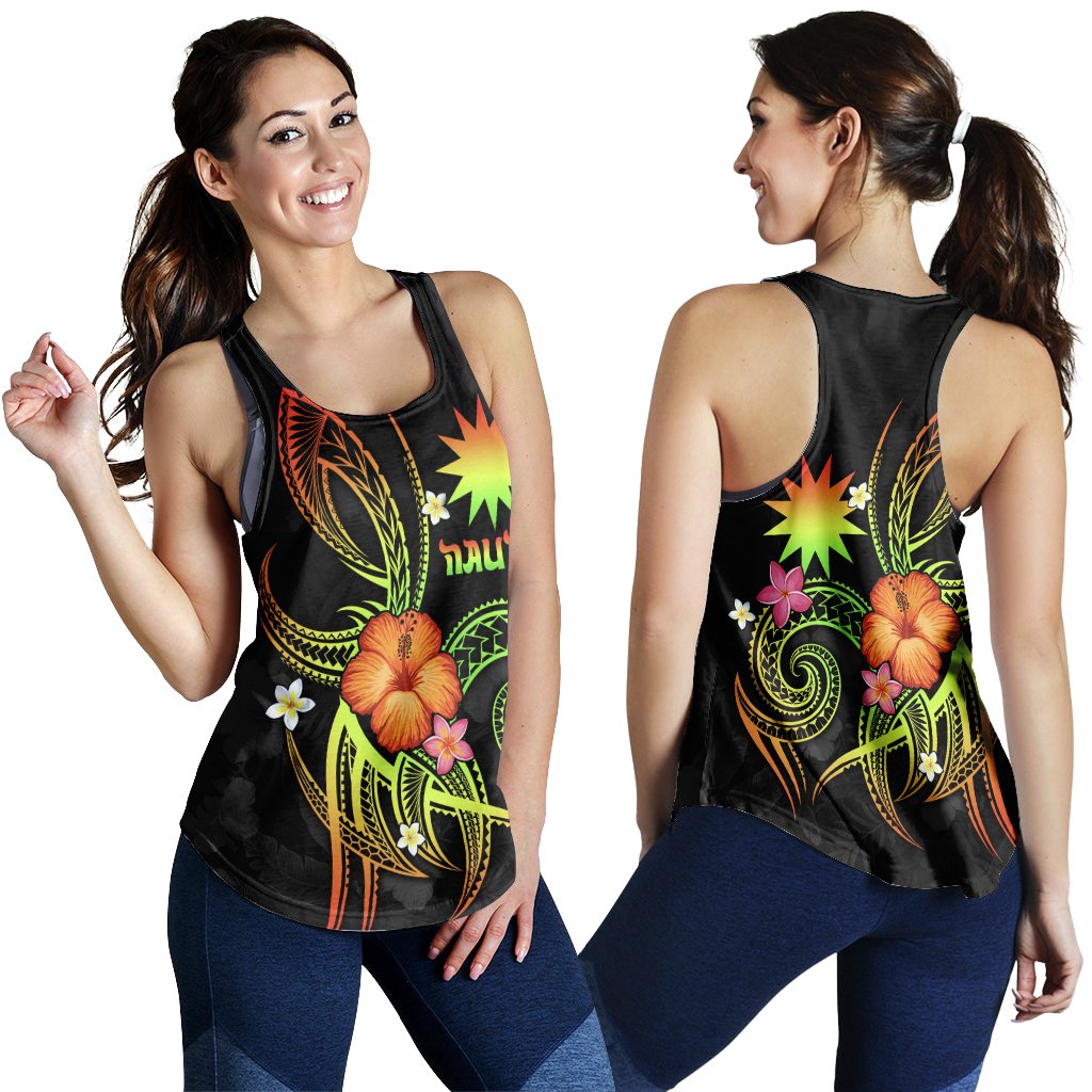 Nauru Polynesian Women's Racerback Tank - Legend of Nauru (Reggae) Art - Polynesian Pride