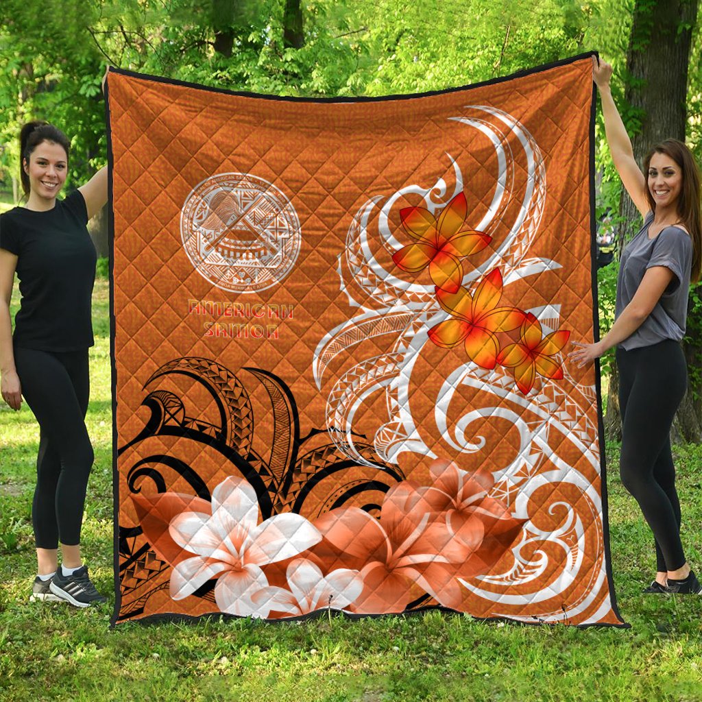 American Samoa Premium Quilt - American Samoa Spirit Orange - Polynesian Pride