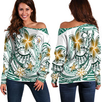 Niue Women's Off Shoulder Sweaters - Spring Style Green - Polynesian Pride