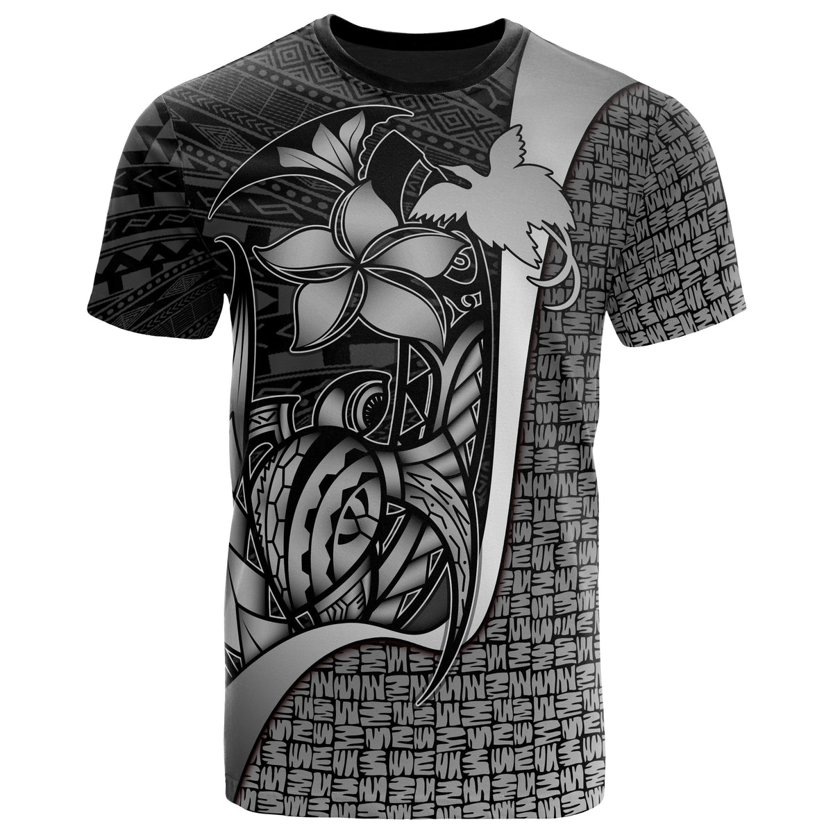 Papua New Guinea Polynesian T Shirt White Turtle with Hook Unisex WHITE - Polynesian Pride
