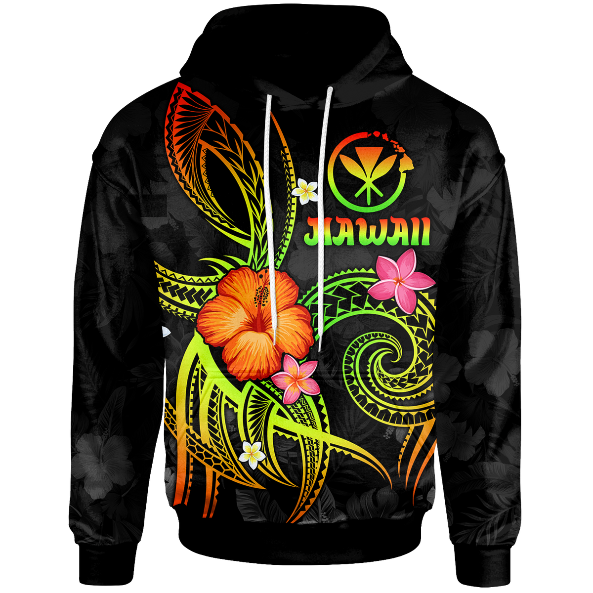 Polynesian Hawaii Hoodie Legend of Kanaka Maoli (Reggae) Unisex Reggae - Polynesian Pride