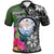 Marshall Islands Polo Shirt Turtle Plumeria Banana Leaf Crest Unisex Black - Polynesian Pride