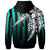 Tonga Zip Hoodie Cyan Vertical Stripes Style - Polynesian Pride