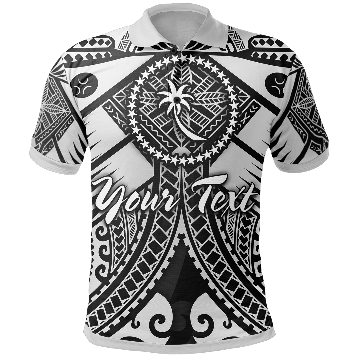 Chuuk Custom Polo Shirt White Seal with Polynesian Tattoo Unisex White - Polynesian Pride