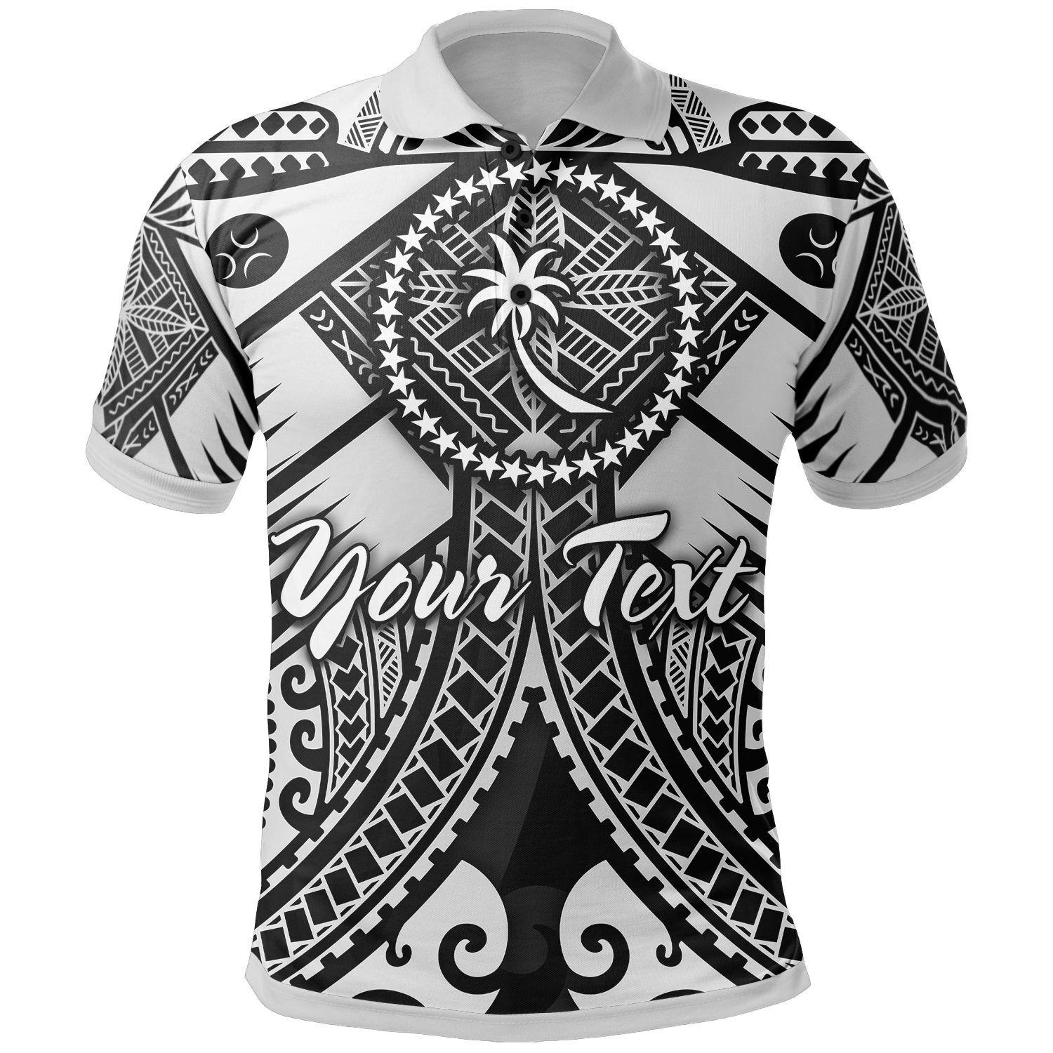 Chuuk Custom Polo Shirt White Seal with Polynesian Tattoo Unisex White - Polynesian Pride